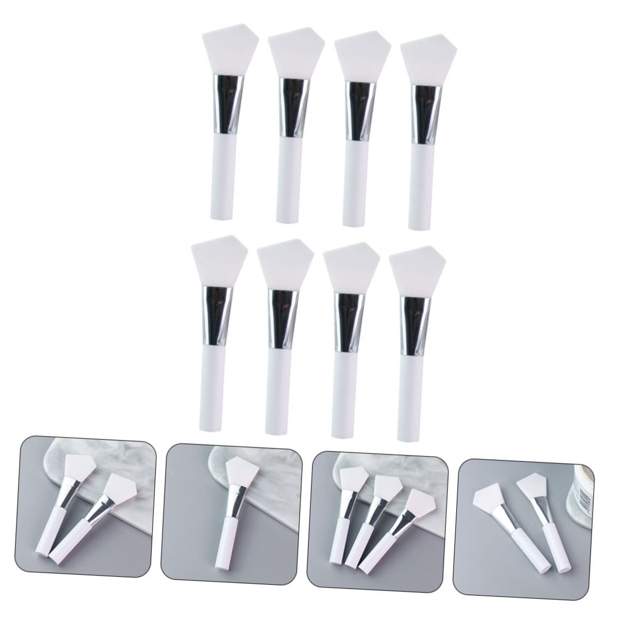 FRCOLOR 24pièces Pinceaux Silicone Pour Masques Faciaux Pour Application De Soins De Peau Crèmes Et Sérums Brosse Facile à Nettoyer Pour Zones Sensibles Yeux Nez
