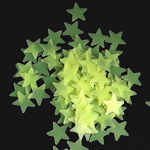 Adesivos de parede Decdeal com 100 peças de estrelas 3D, que brilham no escuro, adesivos de parede d