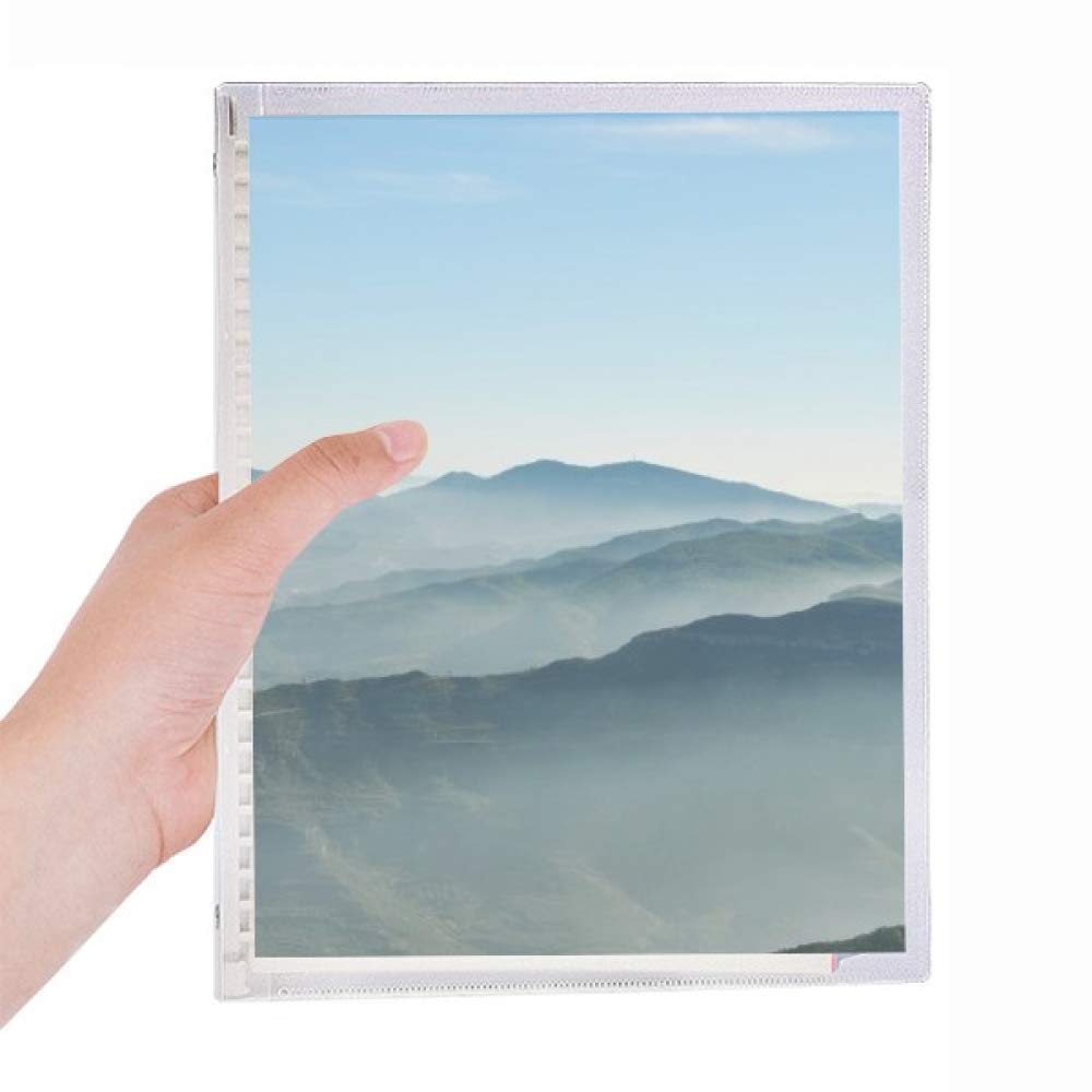 DIYthinkerSunshine Mountains Sky Fog Nature Notebook Loose Leaf Diary Refillable Journal Stationery