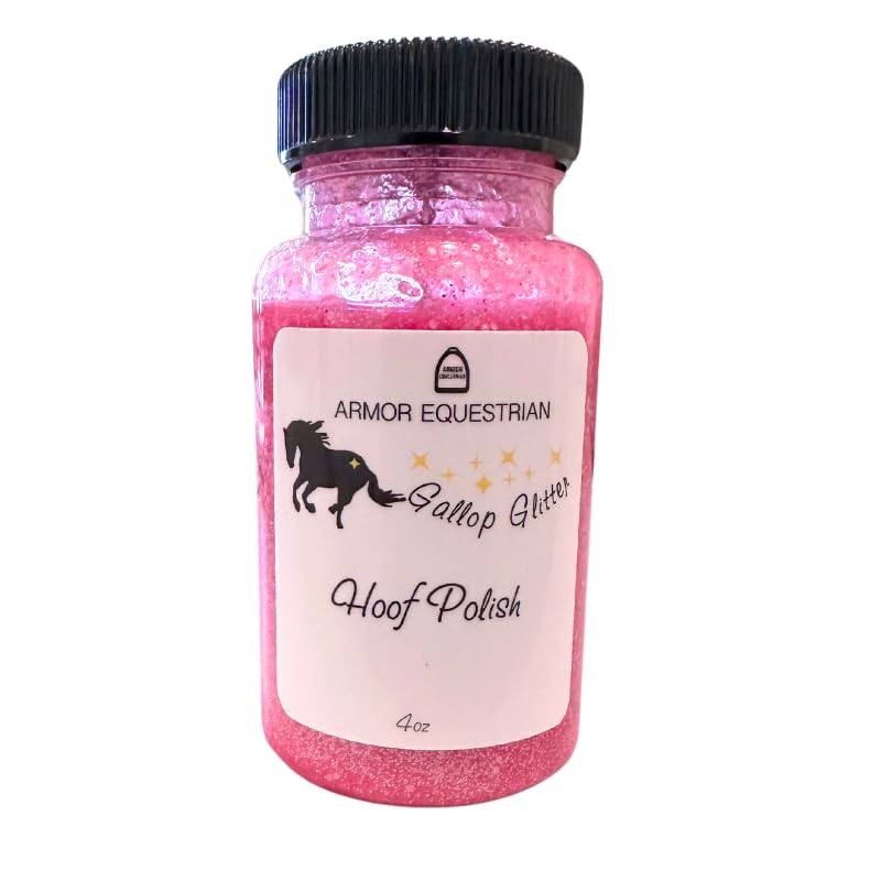 Armor Equestrian Gallop Glitter Hoof Polish for Horses (Pink)