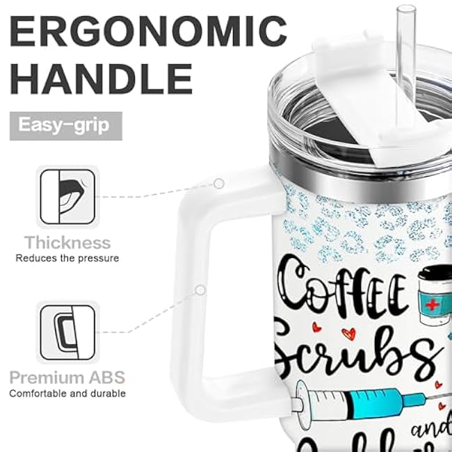 1pc 40oz Coffee Scrubs and Rubber Gloves Tumbler, Double Wall Vacuum Insulated Travel Mug, Spill Proof Lid, Gift for Dad, Mom, Ideal for Christmas, Mother's Day, Birthday Gift, Coffee Cup