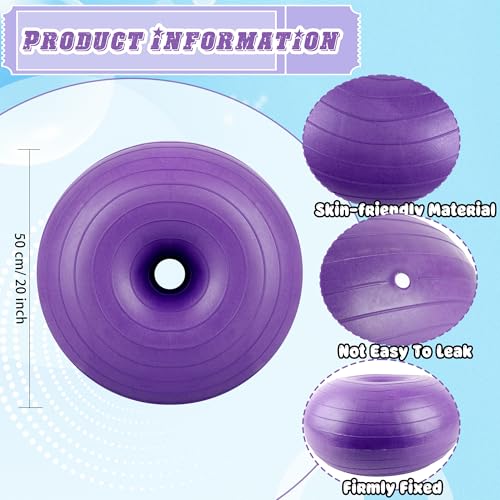 Octaday 5 peças de bola de exercício de donuts com bomba de mão, bola de exercício inflável durável,
