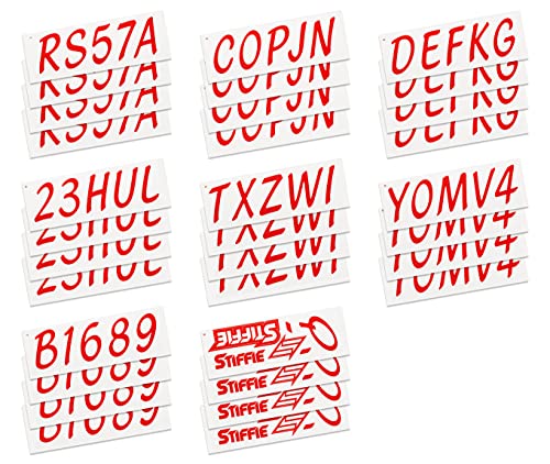Image of Whipline Solid Red /White 3 inch Alpha-Numeric Registration Identification Numbers Stickers Decals for Boats & Personal Watercraft