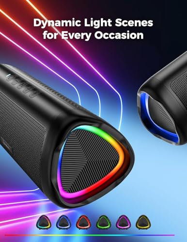 Bluetooth Speaker, 20W HD Sound, Portable Wireless, IPX5 Waterproof, Up to 24H Playtime, TWS Pairing, for Home/Party/Outdoor/Camping/Beach Essentials, Electronic Gadgets, Birthday Gift (Black) - Image 4