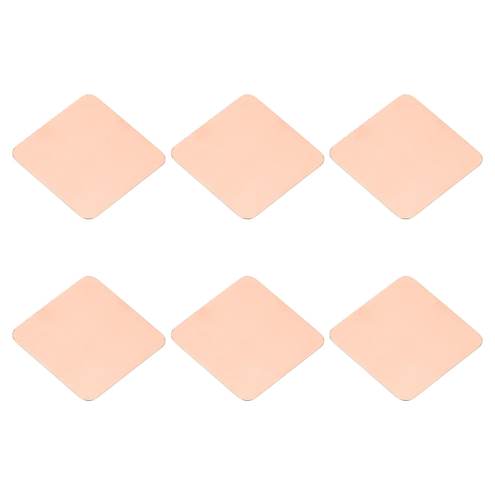 PATIKIL Copper Heatsink Pad Shims, 6 Pcs 15x15x0.3mm Copper Pad Shim IC Chipset GPU CPU Thermal Heatsink for Cooling Laptop Desktop Computer