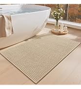 Color&Geometry Rubber Backed Waffle Bath Mat 30x17, Non Slip Machine Washable Bathroom Rugs, Soft...