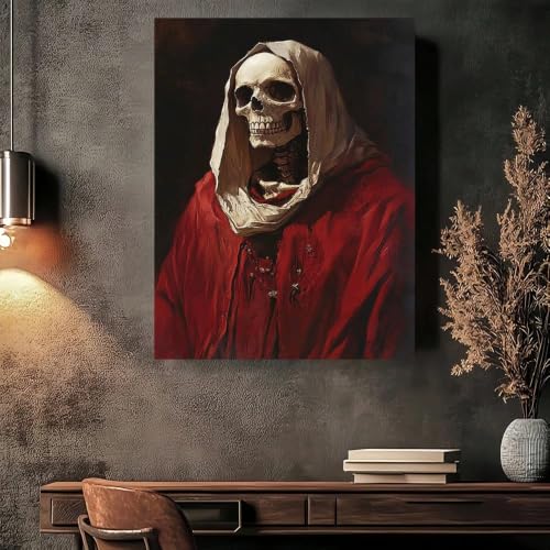 Cadeau d'Halloween original avec cette grande toile squelette artistique