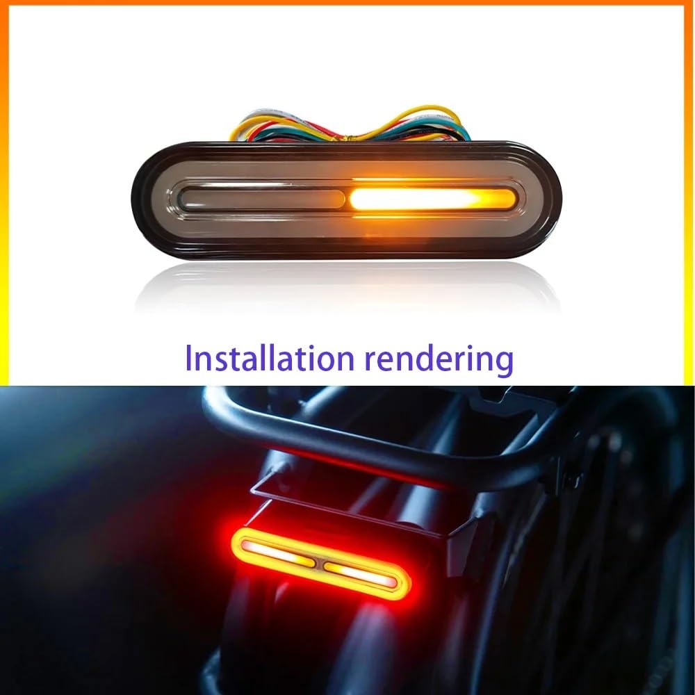 Fanale Posteriore per Moto, Luce di Stop a LED 3 in 1 per Moto, luci di Stop, indicatori di direzione dinamici, Luce di Segnalazione DRL 10-80V, luci Posteriori, Luce di Stop