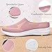 Women's Knitted Mesh Walking Mules Fashion Backless Breathable Lightweight Slip On Sneakers Soft Sole Non-Slip Loafers (Purple,7.5)