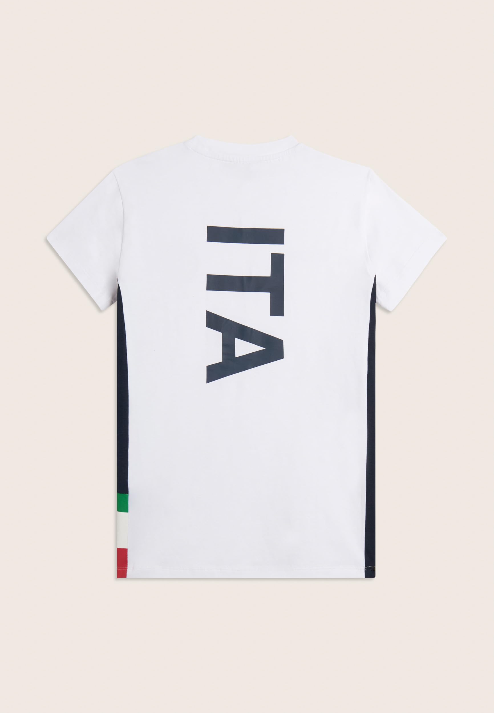 FREDDY - Maglietta Donna Nazionale Italiana di Ginnastica FGI in Jersey di Cotone Elasticizzato - T-Shirt con Girocollo Bianco con Maxi Stampa ITA sulla Schiena