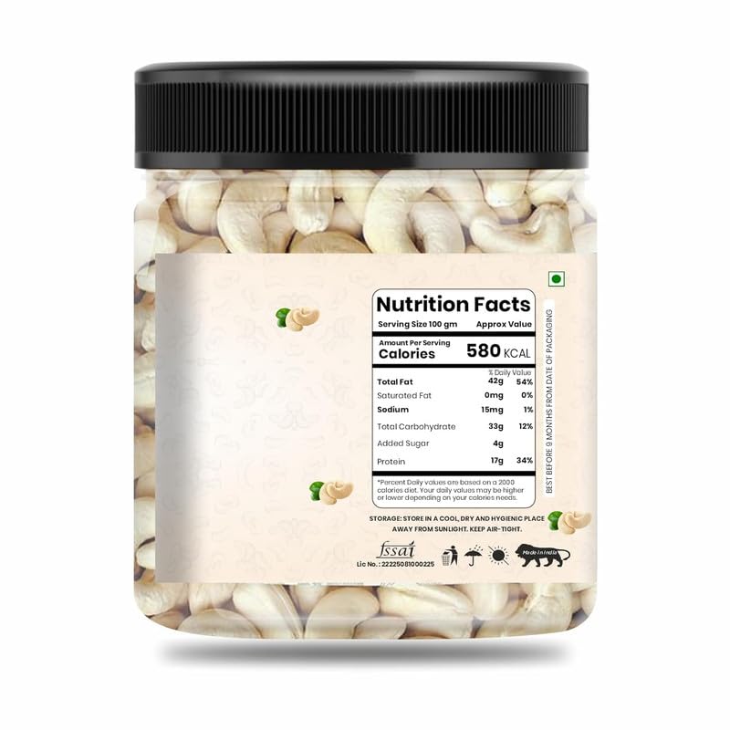 Image of NUTS BLOOM Premium Whole Cashews 100g | Rich in Protein, Magnesium & Phosphorus | Natural Big size Kaju | Ideal for Snacking, Cooking & Gifting