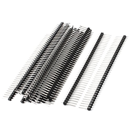 Aexit 20Pcs 2.54mm Audio & Video Accessories Pitch Single Row 1x40 40Pin Male Pin Header Connectors & Adapters Strip 15mm