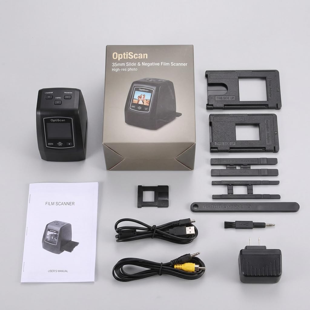 Scanner per pellicole e diapositive ad alta risoluzione, converte 35 mm/135 mm/126 mm/110 mm a colori e negativi monocromatici in foto digitali da 22 MP, schermo LCD da 2,4 pollici, memoria integrata