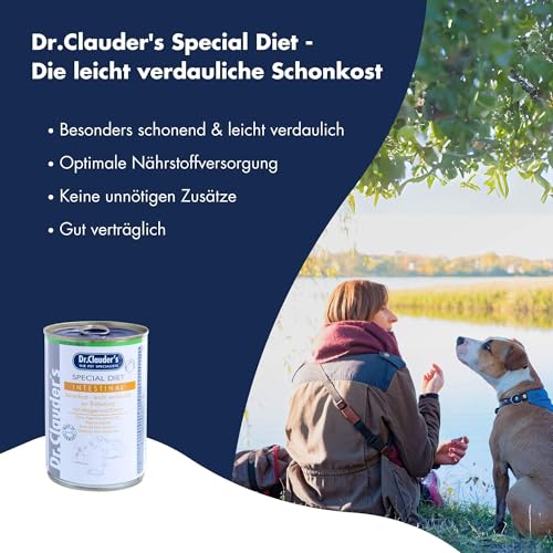 DR.CLAUDER'S - Intestinal Diät | Leicht verdauliches Nassfutter für ausgewachsene Hunde mit Magen- und Darmempfindlichkeit. Alleinfutter in Dose | 400g Huhn&Reis
