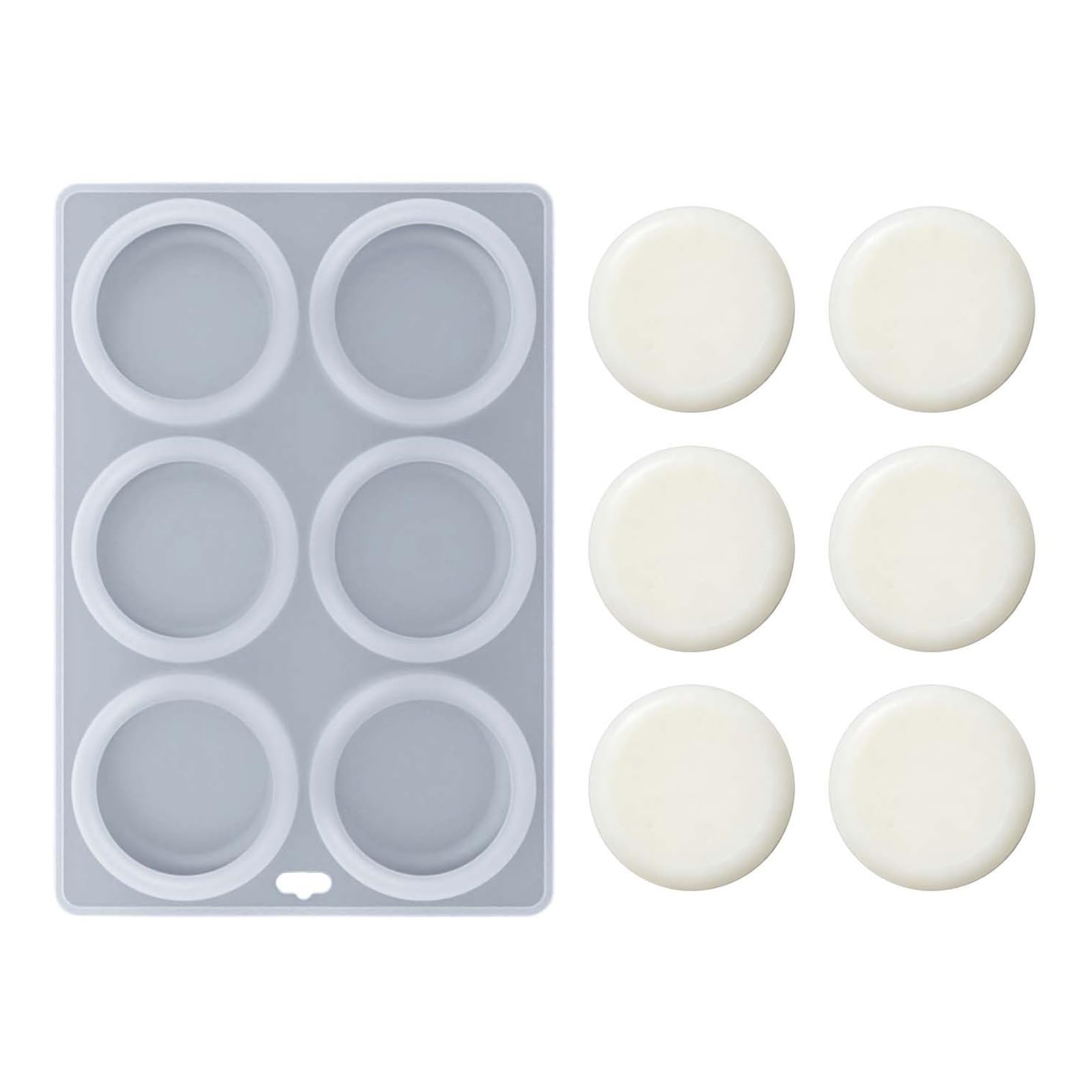 Elnwnnkc 6 Cavities Circular Silicone Mold Food Grade Silicone Dishwasher Safe for Soap Chocolate Desserts and Mousses Baking Food Grade Elastomer Soap Cast