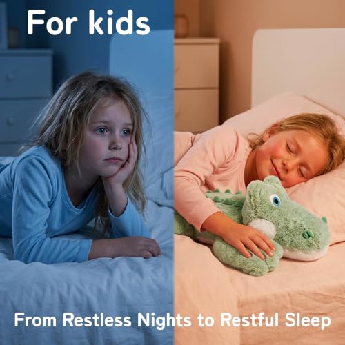 Image of Niuniu Daddy Weighted Stuffed Animal, 20 in 3.3 lb Crocodile Calming Plush | Heavy sensory lap pad, lying body pillow for sleeping, machine wash, huggable plushies, soothing gift for kids and adults