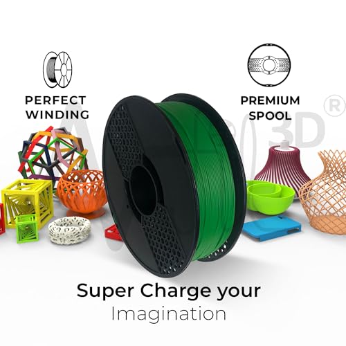 Image of NFIL3D 1KG Net Turbo Finish PLA+ Emerald Green 3D Printer Filament | Filaments for 3D Printer| 1.75mm| Accuracy - + /- 0.015mm | 1000g 3D Filament, 250g Spool & 350g Packing, Total Weight 1.6KG