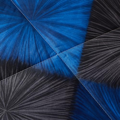 Image of Caressma Plaid Comforter Set Black and Navy Blue, Twin Size Black and White Checkered Comforter Bedding Set, Fluffy Black Grid Home Decor for All Seasons