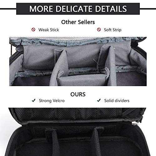 Electronics Organizer, Jelly Comb Electronic Accessories Cable Organizer Bag Double Layer Travel Cable Storage Bag for Cables, Laptop Charger, Tablet (Up to 11'') and More-Thick Large(All Black)