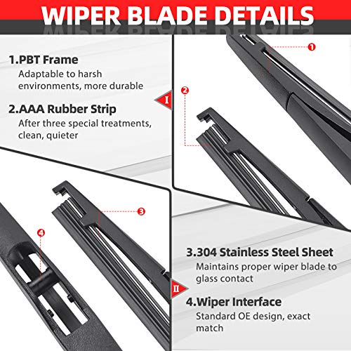 Rear Windshield Back Wiper Arm Blade Set For Kia Sportage 2011 2012 2013 2014 2015 2016 Oe:988111H000 #TOP2