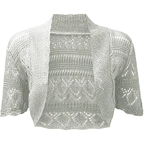 ZEE FASHION Girls' Silver Knitted Bolero Cardigan Cover