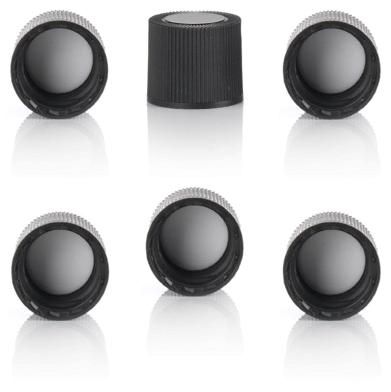 Container Threaded Cap Vial Protection Black Continuous Thread Caps 13-425 - 100 Pack Foam ...