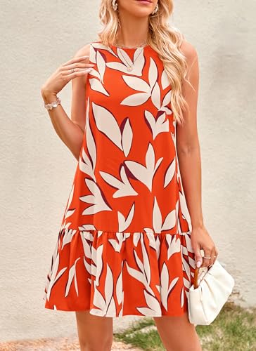 Image of PRETTYGARDEN Women's 2025 Summer Boho Floral Mini Dress Sleeveless Backless Short Wedding Guest Beach Vacation Sundresses