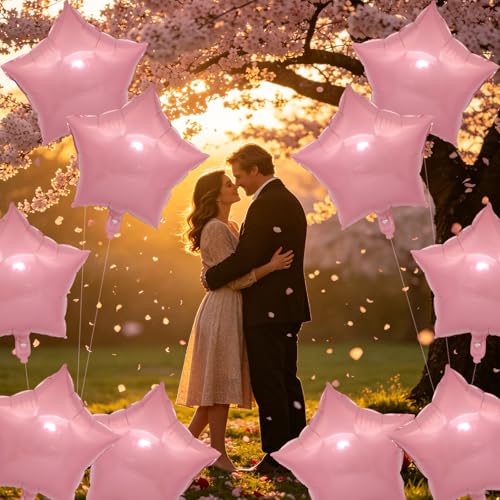 Image of MEETINGU 10PCS 18 inch Star Balloons Foil Balloons Foil Membrane Balloons Party & Wedding Decoration, Salmon Pink