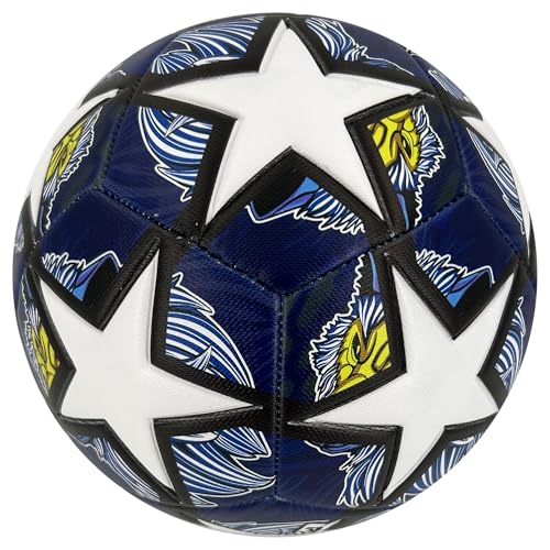 Image of Senston Soccer Ball for Kids and Adult Training Ball Black Size 5 Official Match Football Balls with Pump