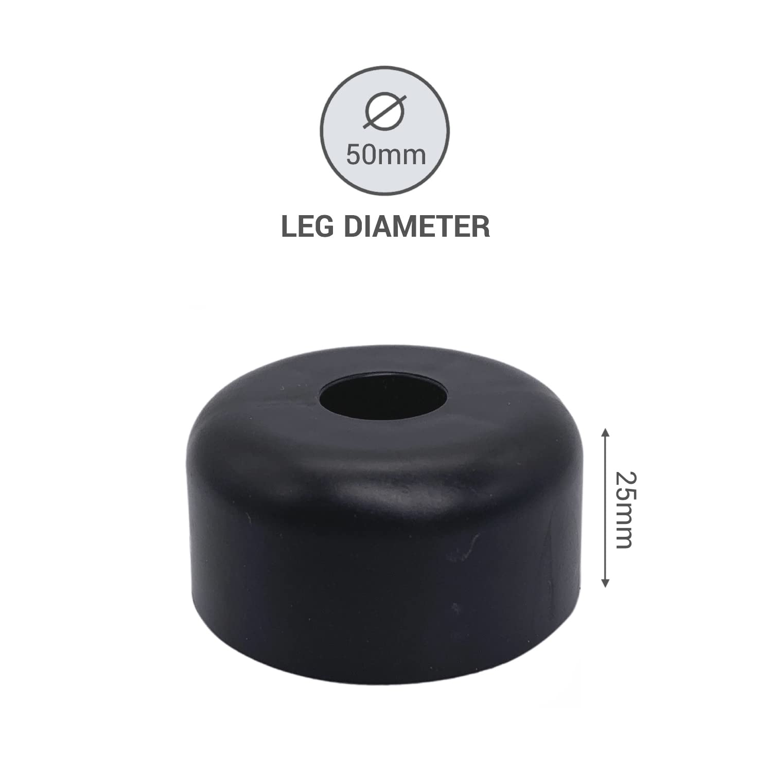 Marcopol  Pack Van 4 Stuks  Zwarte Meubelpoten, Hoogte 25 Mm Rond Oe 50 Mm Materiaal Kunststof Inclusief Schroeven 4 Mm 660224958