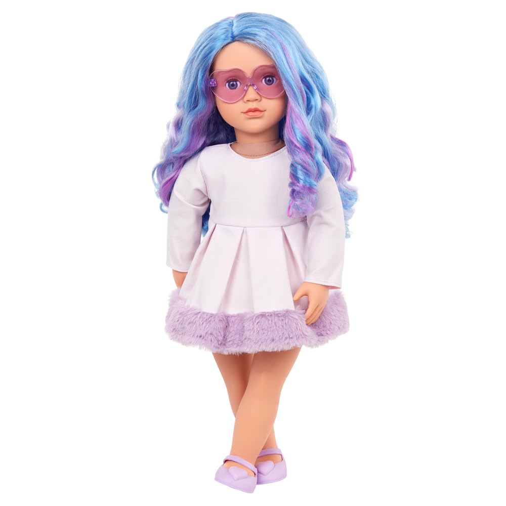 Generation Fashion Dolls 45 cm Veronika z niebieskimi i fioletowymi falowanymi włosami i fioletowymi okularami w kształcie serca