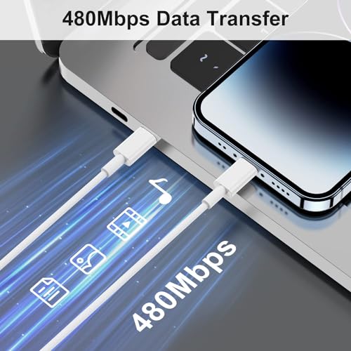 Image of NISHTECH USB C To Lightning Cable 1M iPhone Fast Charger Cable USB-C Power Delivery Charging Cord For iPhone 14 /13 /12 /12 PRO Max /12 Mini /11 /11PRO /XS /Max /XR /X /8 /8Plus /iPad Pack Of 1, White