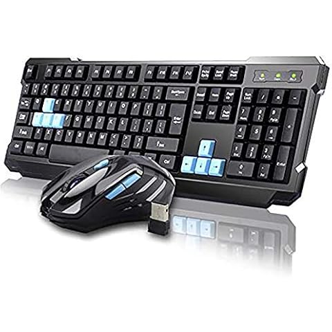 UniFire V60 Waterproof 2.4G Wireless Gaming Keyboard with Mouse DPI Control For DESKTOP PC Laptop Wireless Keyboard Mouse Combos (black) Cover