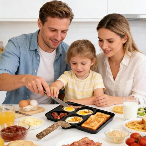 Poêle à œuf 5 compartiments détachable pour cuisson simultanée
