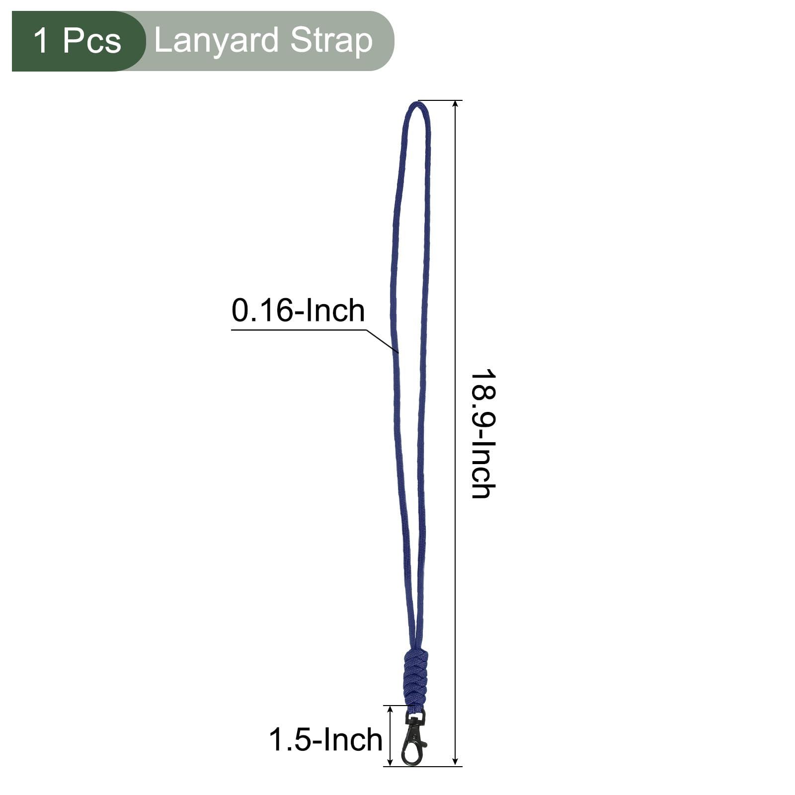 YOKIVE 1 Pcs Paracord Lanyard with Lobster Clasps, Necklace Keychain Cord Metal Hooks Straps, Blue, 19 Inch - Image 2
