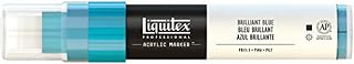 Liquitex Professional Wide Paint Marker, Brilliant Blue | Fine Art Pigments, Precise Control, Highly Lightfast, Satin Finish, Range of Opacities; Available in Fine & Wide Nibs