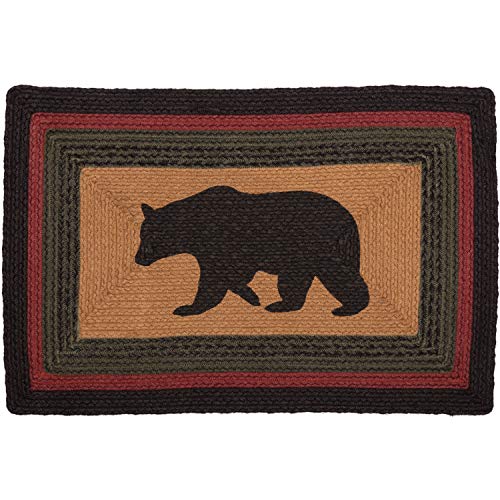 VHC Brands Wyatt Stenciled Bear Jute Rug Rect w/Pad 20x30
