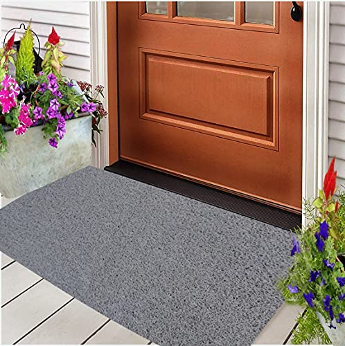 Image of PVC Cushion Rectangular Foot Mat Dirt Rub Thick Mesh Main Entrance Doormat with Anti-Slip Rubber Backing Home Bedroom Bathroom Offices Restaurants Shops (2X10 Feet Grey).