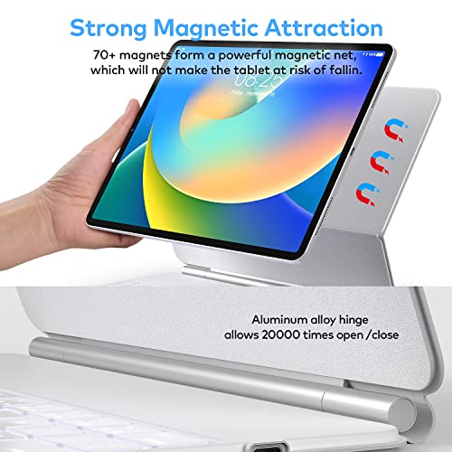Image of Keyboard Case for iPad Air 13 (M4 2026 /M3 2025 /M2 2024) and iPad Pro 12.9 inch 6th /5th /4th /3rd Generation-Magic-Style Magnetic Keyboard Case with Multi-Touch Trackpad - Floating Cantilever Stand