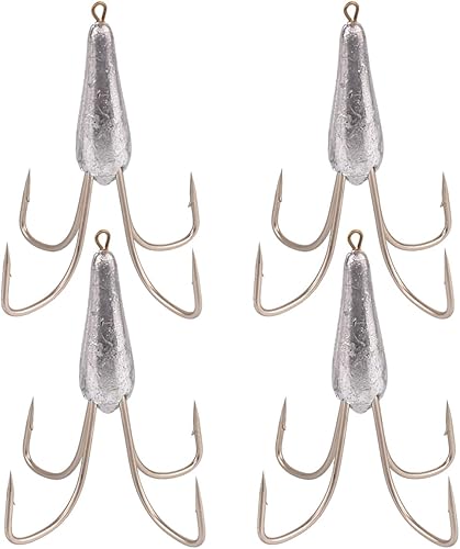 4 ganchos de pesca grandes con peso, tamaño de 1.05 onzas1.76 oz2.64 onzas