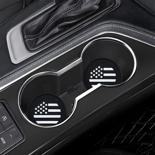 Amooca Portavasos de Coche 4 Piezas Bandera USA Antideslizantes miniatura 4