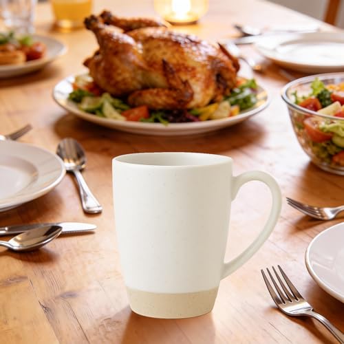 Set de 4 mugs grandes de cerámica 450 ml blancos miniatura 4