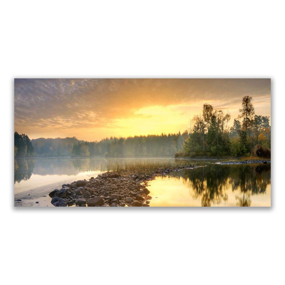 Décoration murale moderne luxe en verre trempé Tulup panorama lac 120x60cm