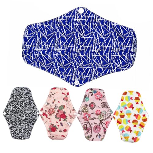 IWOWHERO 5個竹?透气洗える生理用パッド 色ダム ポータブルで折りたたみ可