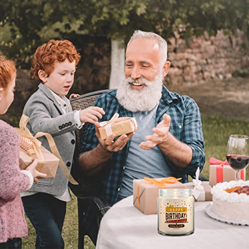 1Oak Happy Birthday Candle - Birthday Cake Candle - Birthday Candles For Women - Happy Birthday Gifts For Women - Happy Birthday Candles Gifts For Women - Bday Gift For Women - Clear Glass Jar 9Oz #TOP6