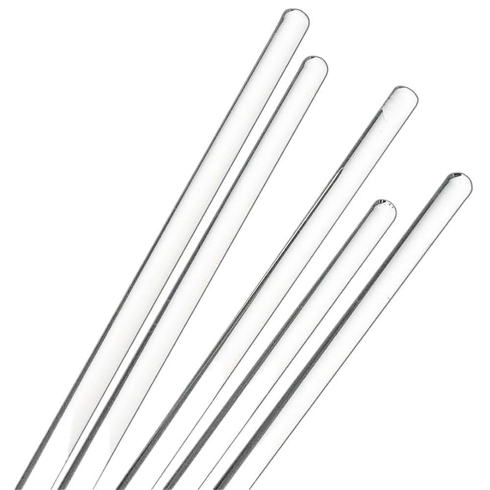 Asta di agitazione trasparente 10/30 barre di drenaggio in vetro dritto forma lunga, con estremità arrotondata, resistenza al borosilicato(8mmX40cm)