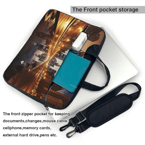 Maletín para laptop impermeable y acolchado negro miniatura 5