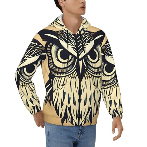 Sweat à capuche chouette homme pour contrer le froid avec style décontracté zippé