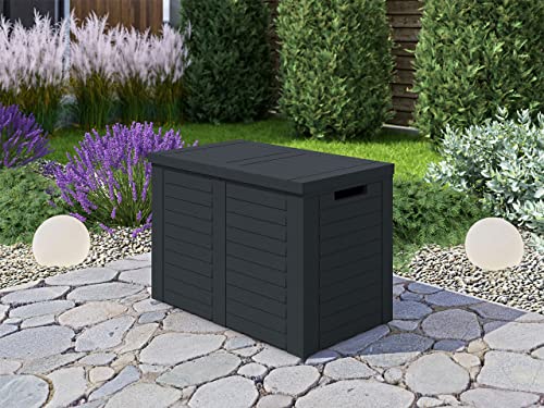 Mirjan24 Gartenbox mit Griffe Torkelo, 170 Liter, Traglast: 20 kg, Kissenbox, Auflagenbox, Gartentruhe, Stauraum für… – Bild 4