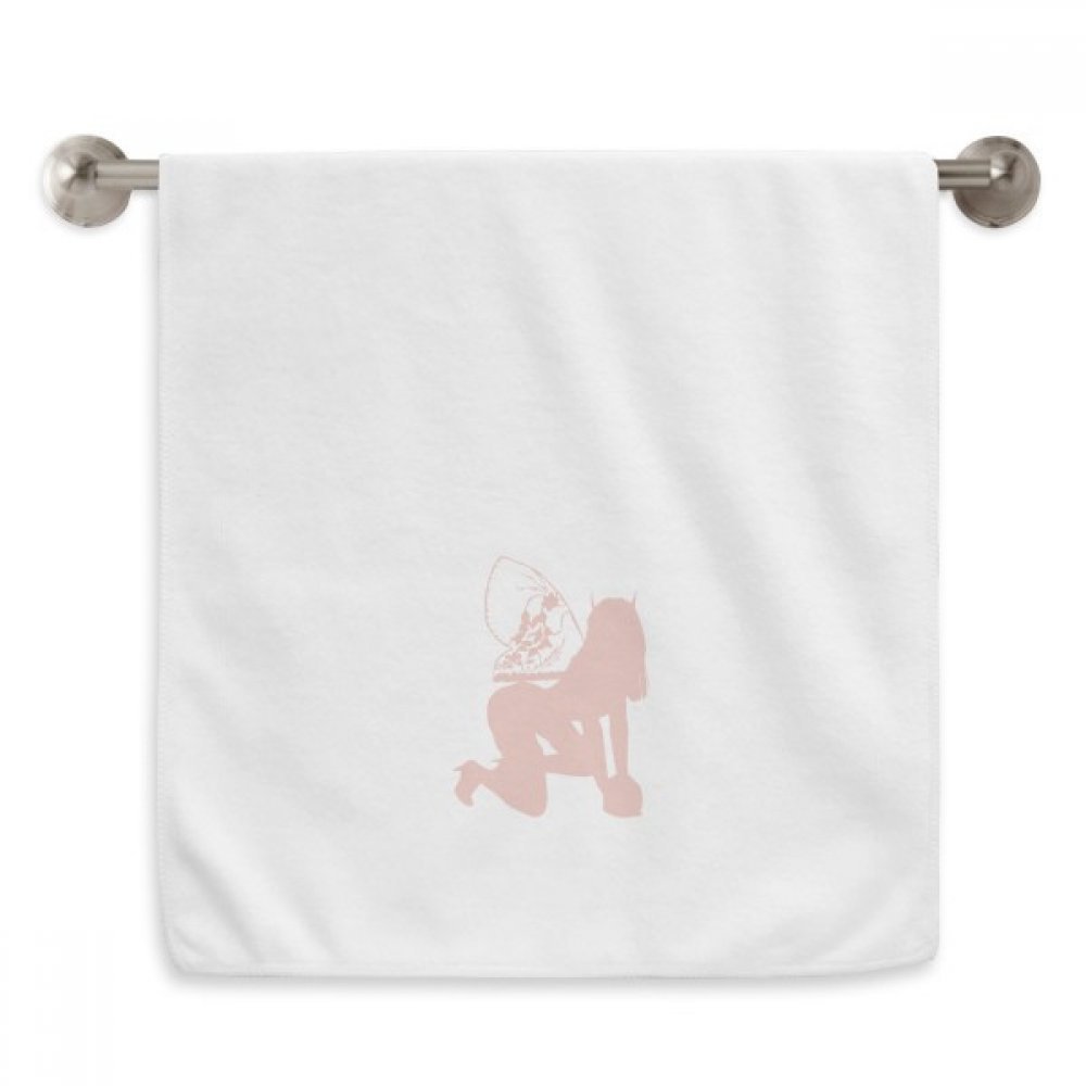 Serviettes moelleuses blanc pour la salle de bain motif femme cheveux chauds 13x29"